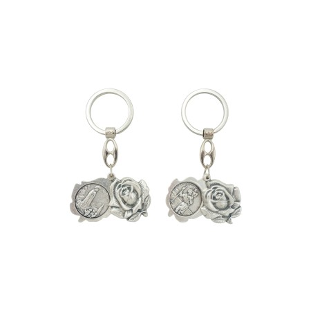 Porta Chaves Rosa Fátima e S. Cristóvão Metal