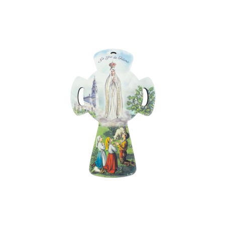 Cruz C/ Aparição de Fátima Colorida 11x17cm Cruz C/ Aparição de Fátima Colorida 11x17cm