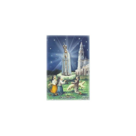 Quadro/ Placa C/ Aparição de Fátima Color. 11x17cm