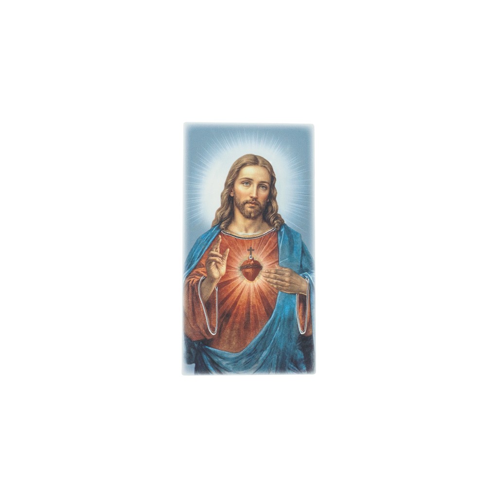 Quadro/ Placa C/ S. C. de Jesus Color. 9x17.5cm