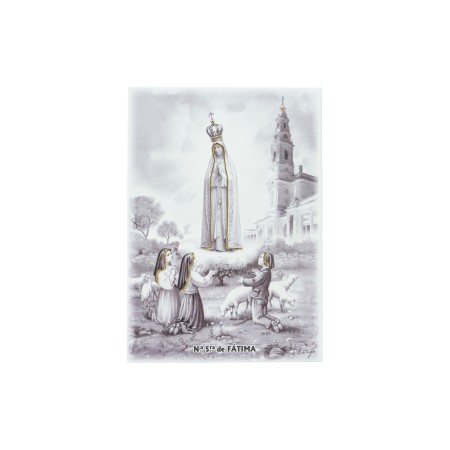 Quadro/ Placa C/ Aparição e Santuário P/B 17x25cm Quadro/ Placa C/ Aparição e Santuário P/B 17x25cm