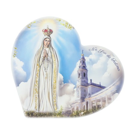 Quadro/ Placa Coração C/ Coroada e Santuário Color. 36x33cm Quadro/ Placa Coração C/ Coroada e Santuário Color. 36x33cm