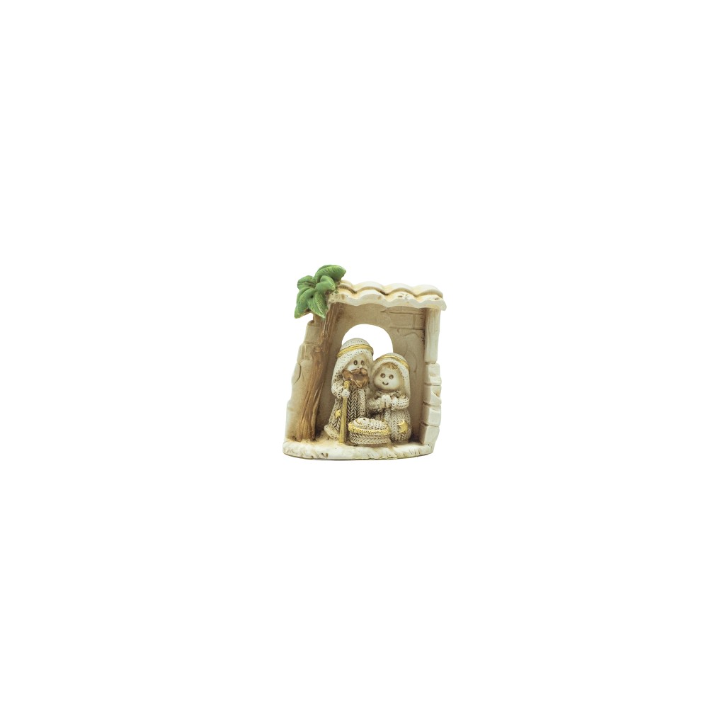 Presépio Cabana Bege C/ Dourado 7cm