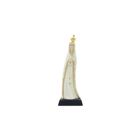 Nossa Senhora Fátima Estilizada Porcelana Filete Ouro 16.5cm