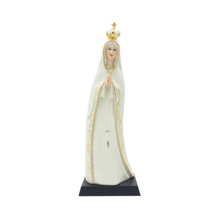 Nossa Senhora Fátima Estilizada Porcelana Filete Ouro 32cm