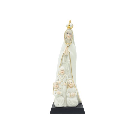 Aparição Fátima Estilizada Porcelana Filete Ouro 28cm Aparição Fátima Estilizada Porcelana Filete Ouro 28cm