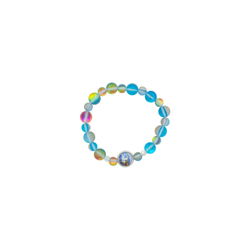Pulseira Conta Pedra Multicolor