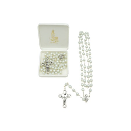 Terço Conta Pérola Passador Coração C/ Caixa Terço Conta Pérola Passador Coração C/ Caixa