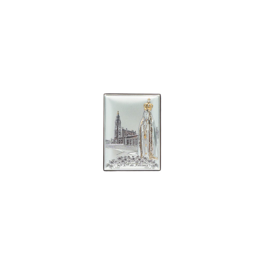 Placa Bilaminada C/ Coroada e Santuário Ouro 7x10cm