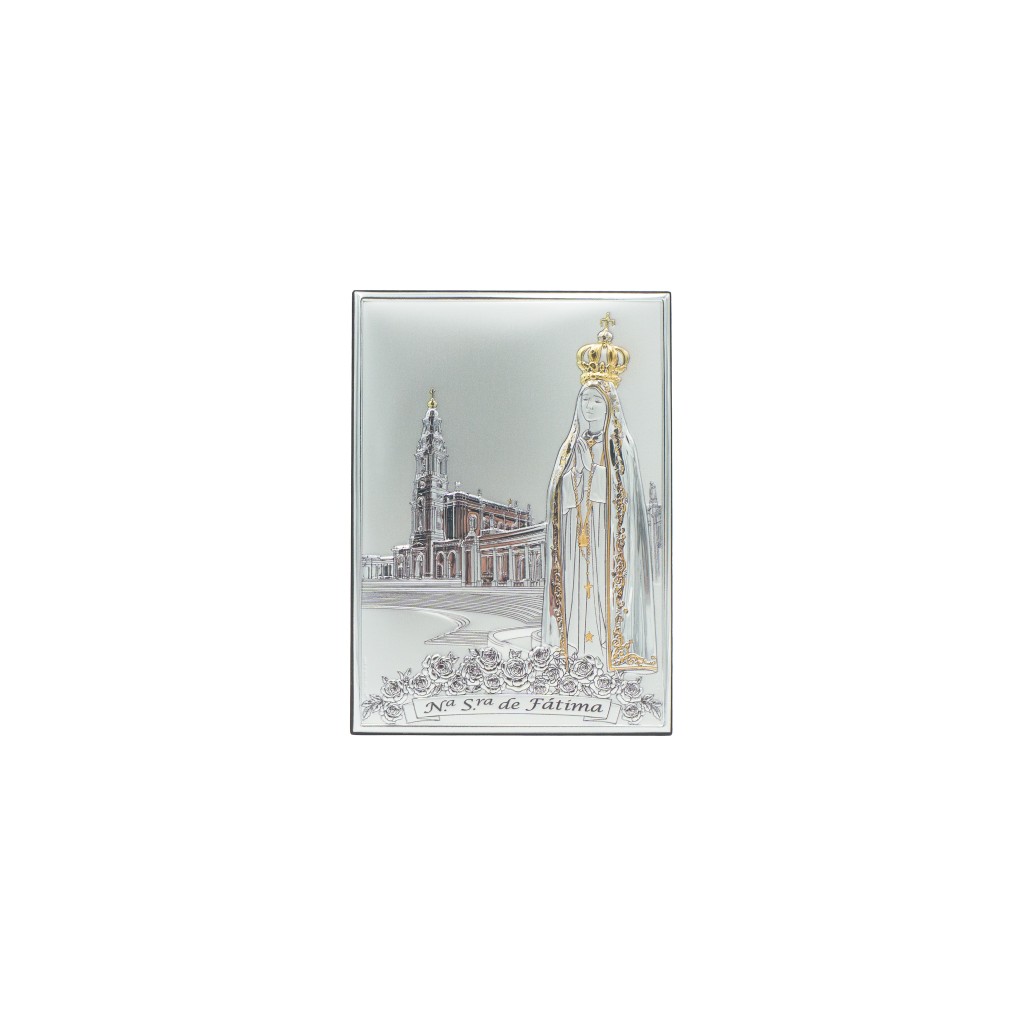 Placa Bilaminada C/ Coroada e Santuário Ouro 13x18cm