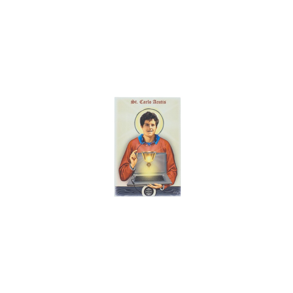 Quadro/ Placa C/ São Carlo Acutis 9x13.5cm