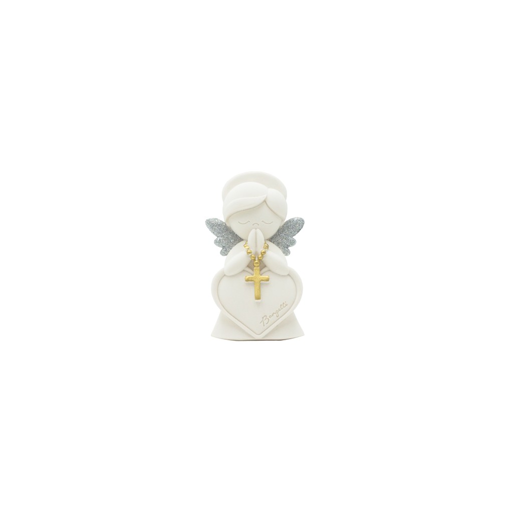 Placa Anjo Branco a Rezar 11cm