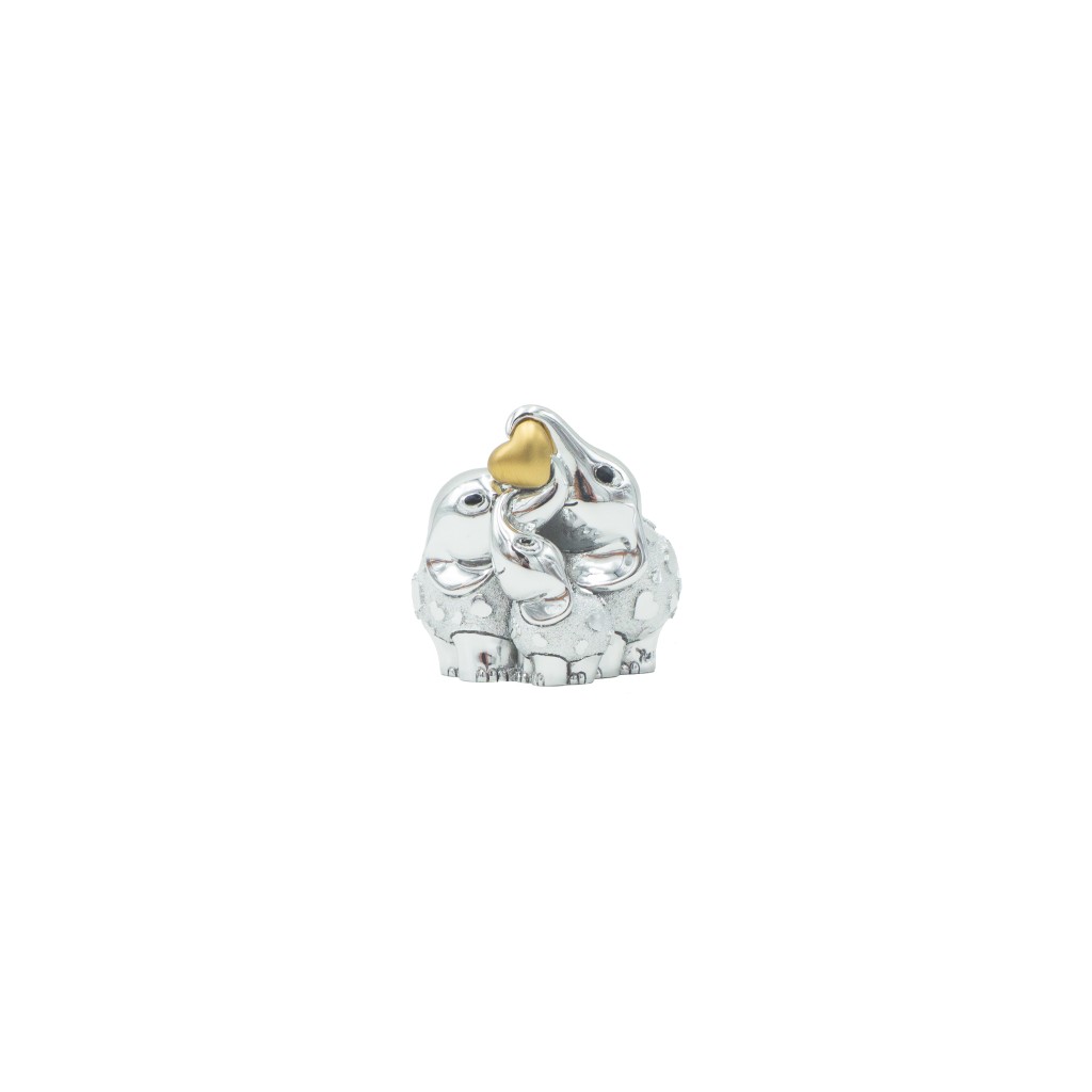 Família Elefante Argentada 8x8cm