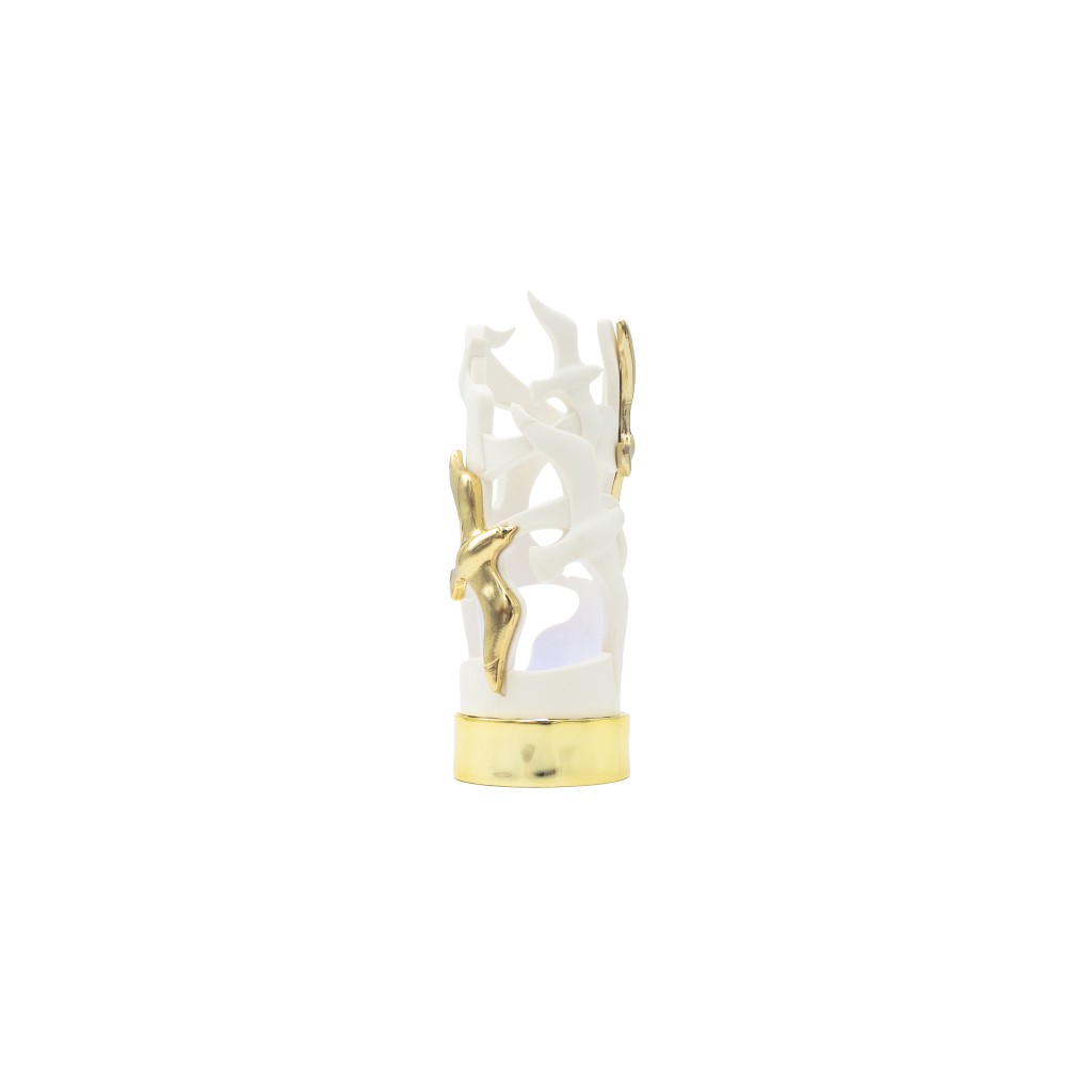 Gaivotas C/ Base P/ Iluminação Dourado 16cm