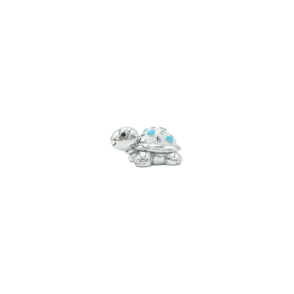 Tartaruga Argentada C/ Azul 5x3cm