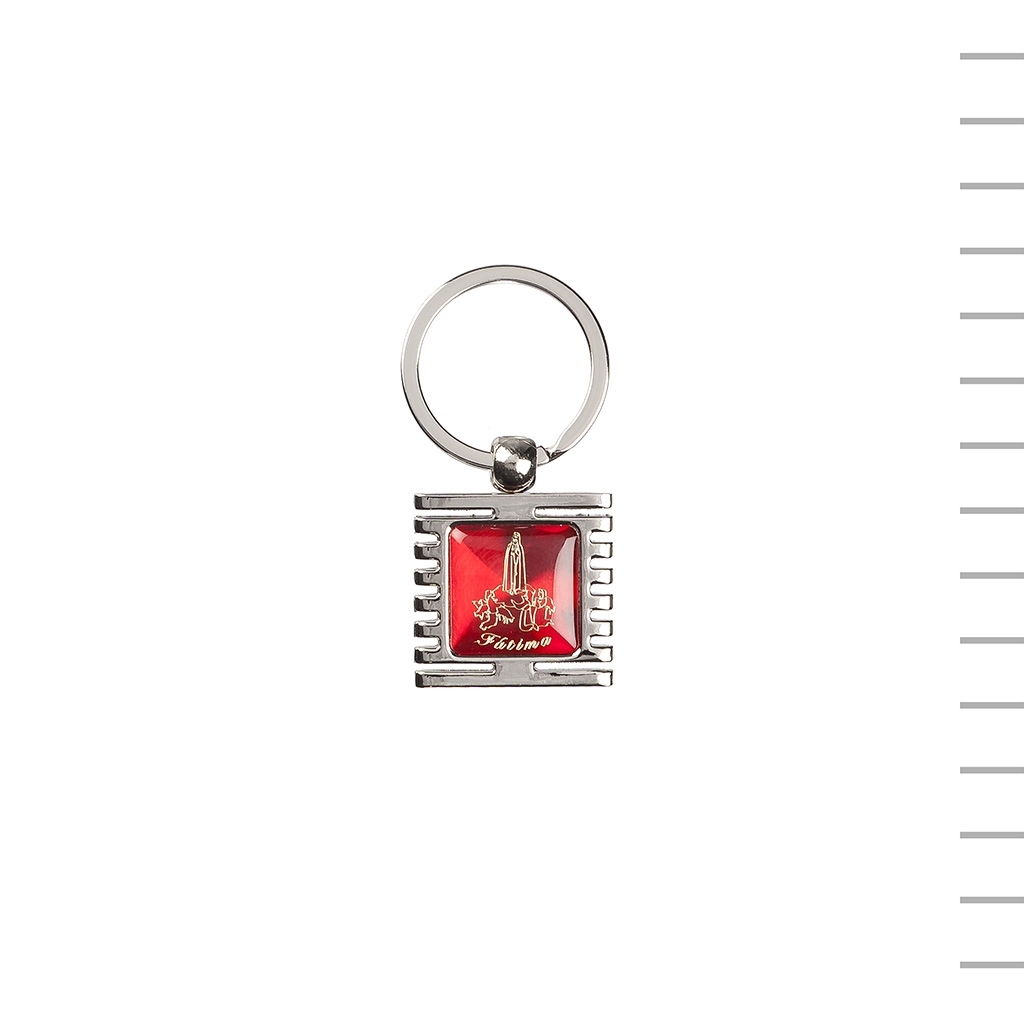 Chaveiro Metal Quadrado com Fátima Colorido KN5100; KN3389;