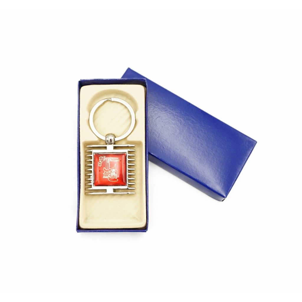 Chaveiro Metal Quadrado com Fátima Colorido KN5100; KN3389;