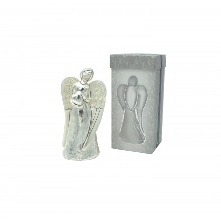 Anjo Argentado c/ Coração 18,5cm c/ Caixa Anjo Argentado c/ Coração 18,5cm c/ Caixa