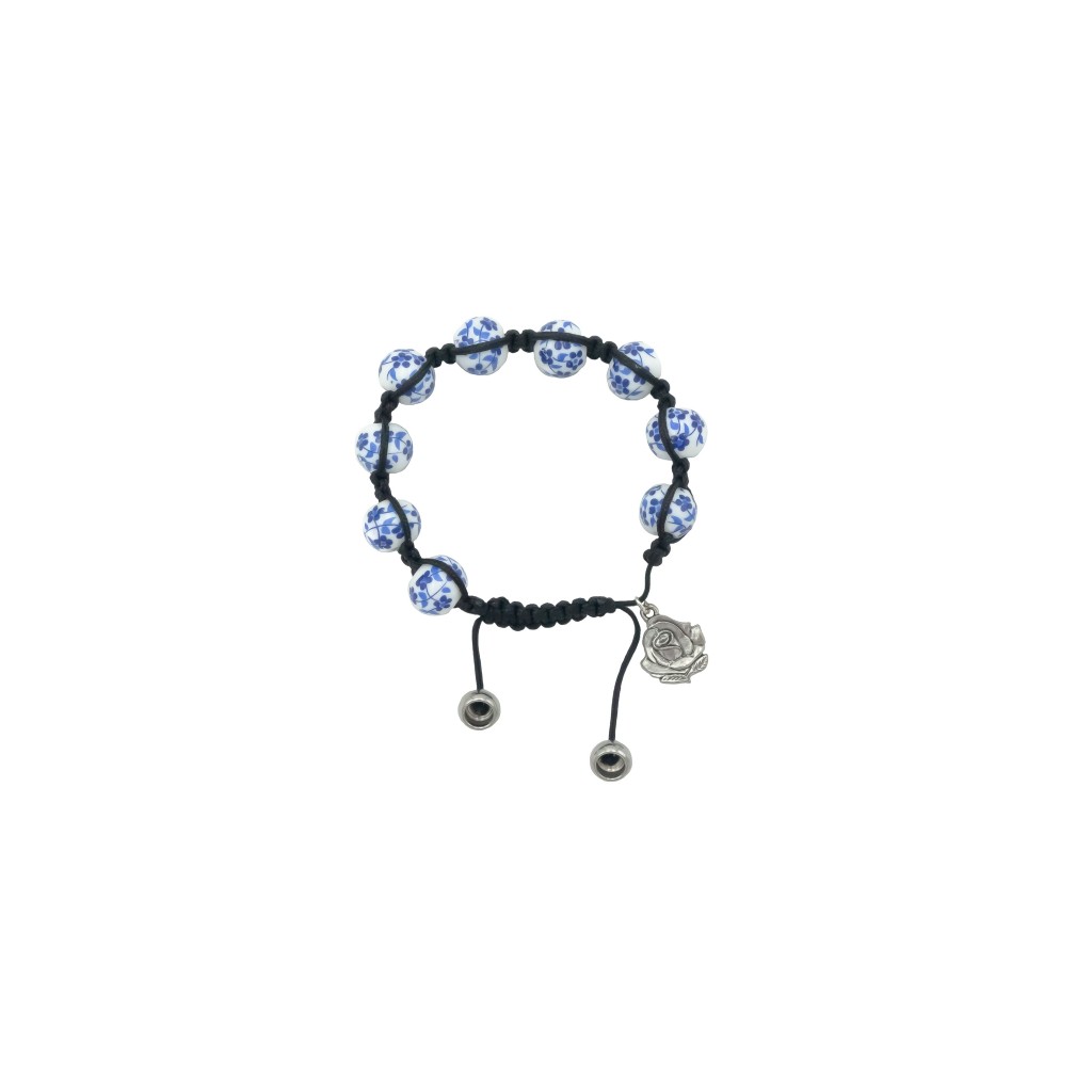 Pulseira Bolas Cerâmica Azul