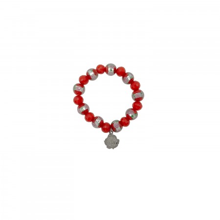 Pulseira Contas Rosas  Medalha de Fátima  Pulseira Contas Rosas  Medalha de Fátima