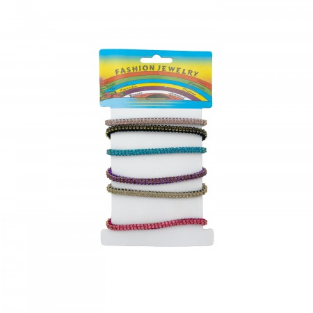 Conjunto com 6 Pulseiras C/ Brilhantes Conjunto com 6 Pulseiras C/ Brilhantes