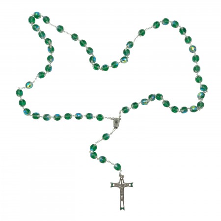 Terço Cristal Verde Anilhas 12mm Terço Cristal Verde Anilhas 12mm