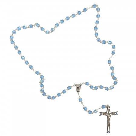 Terço Cristal Azul Cl. Anilhas Terço Cristal Azul Cl. Anilhas