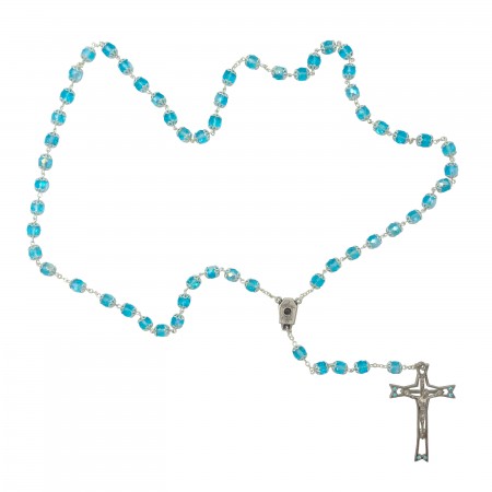 Terço Cristal Azul Anilhas 8mm Terço Cristal Azul Anilhas 8mm