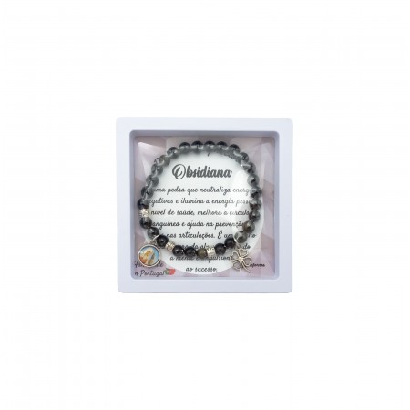 Pulseira Pedra S.P. Obsidiana Pulseira Pedra S.P. Obsidiana