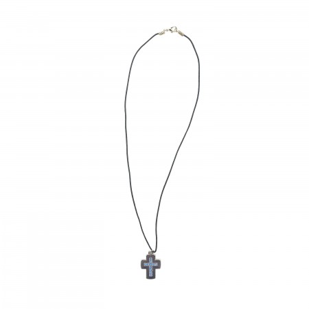 Fio com Cruz Nikelada e Cristais Azuis