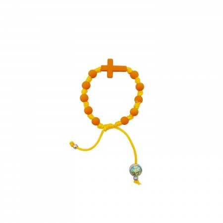 Pulseira Colorida C/ Cruz e Medalha de Fátima  Pulseira Colorida C/ Cruz e Medalha de Fátima