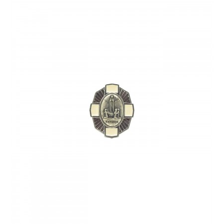 Placa Nikelada com Azul e Aparição de Fátima  Placa Nikelada com Azul e Aparição de Fátima