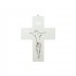 Crucifixo Madeira Branca Cristo Estilizado 15x20cm