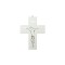 Crucifixo Madeira Branca Cristo Estilizado 12x16cm