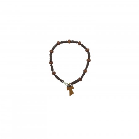 Pulseira Dezena Madeira e Cordão Pulseira Dezena Madeira e Cordão