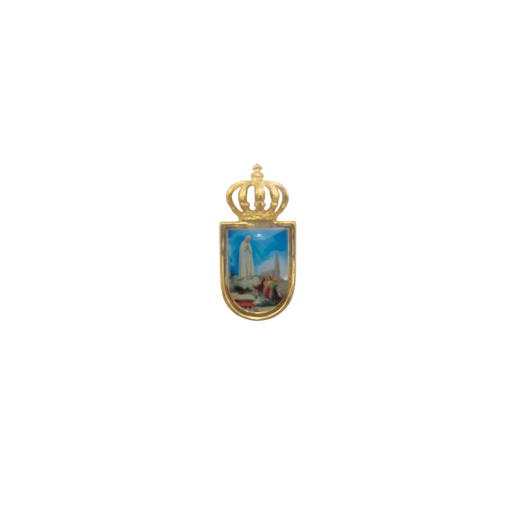 Pin Brasão e Coroa C/ Aparição de Fátima