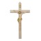 Crucifixo Madeira C/ Cristo Bege+Ouro 40x22cm