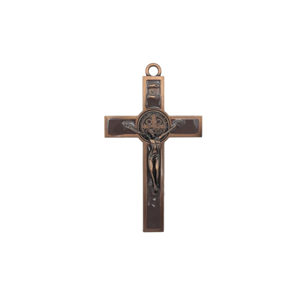 Cruz de São Bento em Metal Castanha 12 cm 