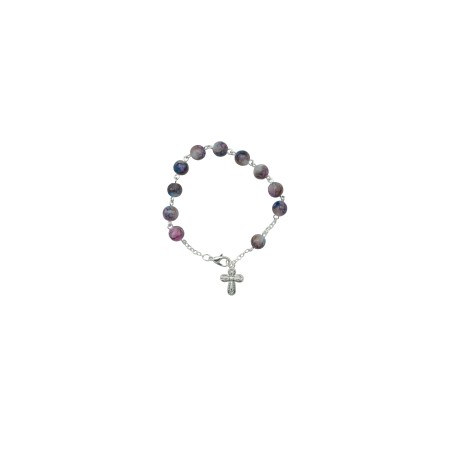 Pulseira C/ Cruz Conta Azul e Rosa Pulseira C/ Cruz Conta Azul e Rosa