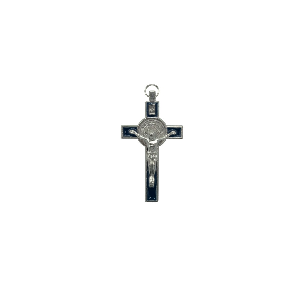 Cruz de São Bento em Metal Preta 8 cm 
