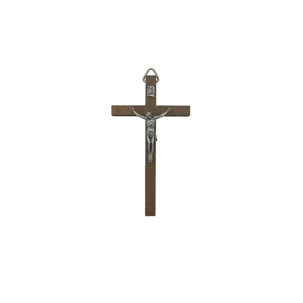 Crucifixo em Madeira C/ Cristo em Metal 10.5cm