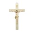 Crucifixo Madeira C/ Cristo Bege+Ouro 32x17cm