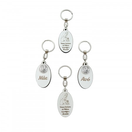 Porta Chaves de Madeira Oval C/ Medalha